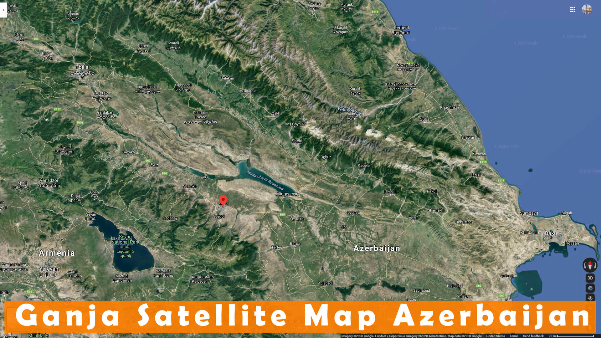 Ganja Satellite Carte Azerbaidjan